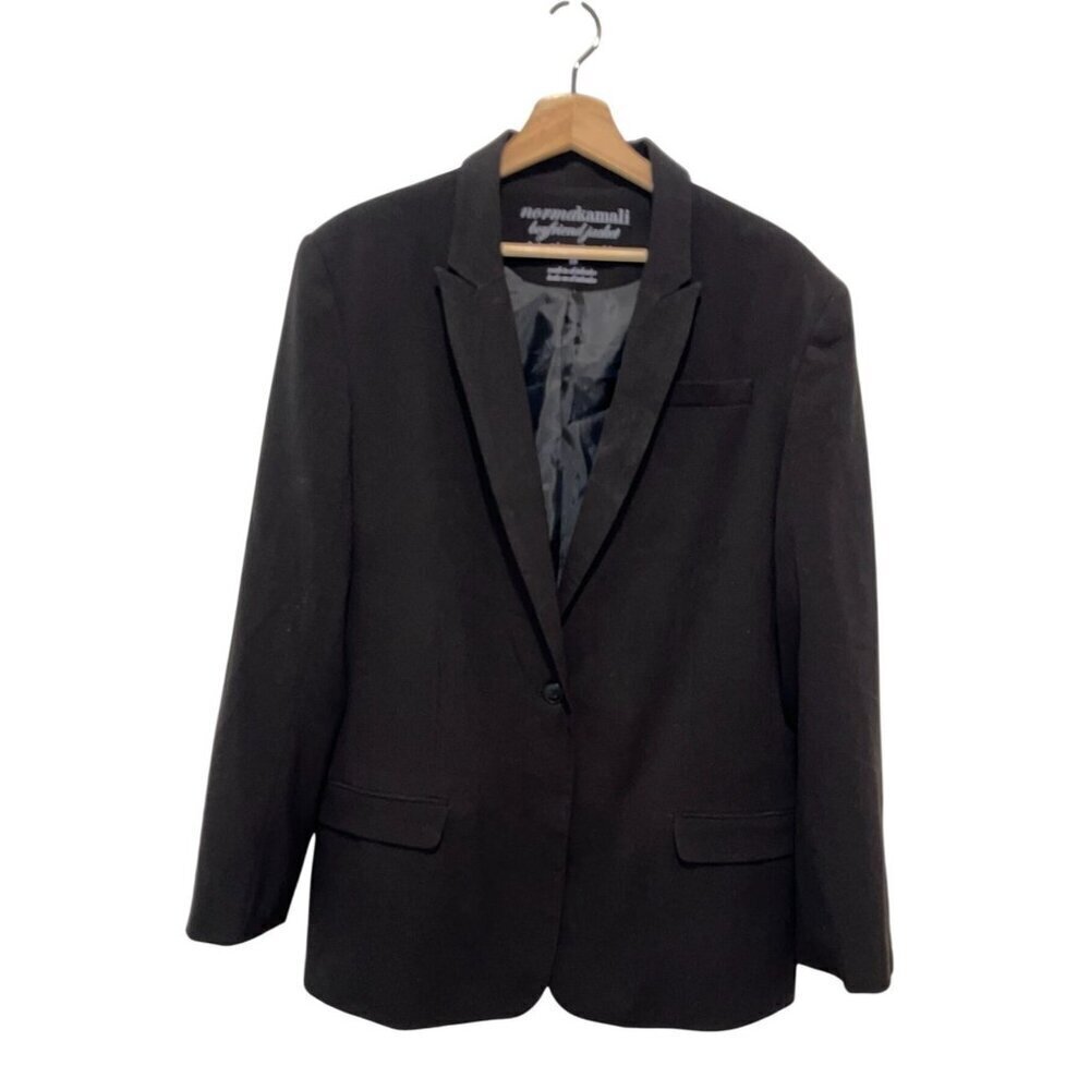 Norma Kamali Boyfriend Jacket Blazer Womens Size 16 Black